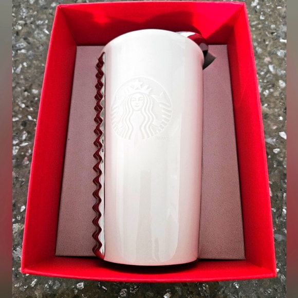 Starbucks 2014 Studded white and chrome tumbler - Picture 4 of 4